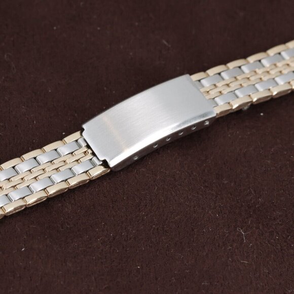 Hadley-Roma 12mm-16mm Gold Plated & Steel Ladies Watch Bracelet/Band, LB5483T - Picture 1 of 3